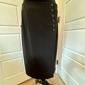 Briggs New York Black Button Pencil Skirt